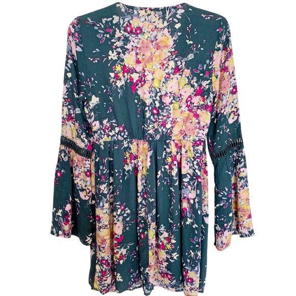 Lovestitch Bel Air Forest Green Boho Floral Dress Small - Picture 3 of 5